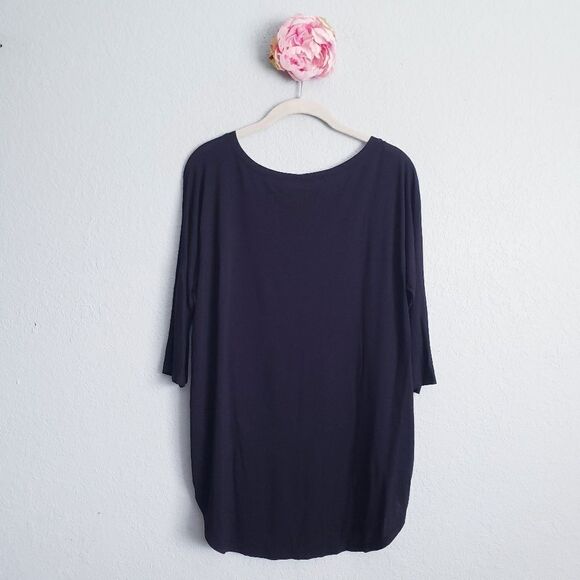 Michael Stars Black Hi Lo 3/4 Sleeve Top - Picture 6 of 6